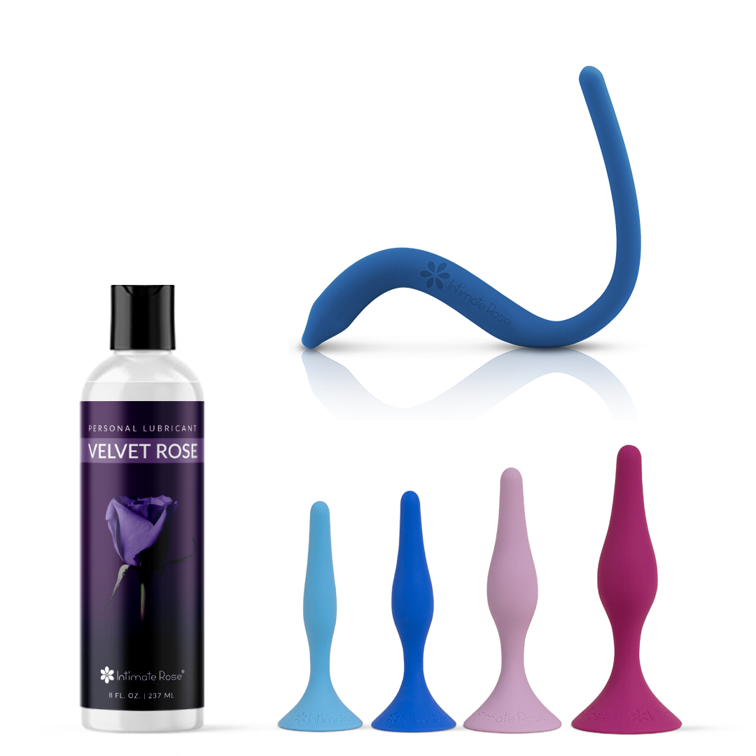 Medium Silicone Anal Dilator Bundle Vibrating Wand Lubricant