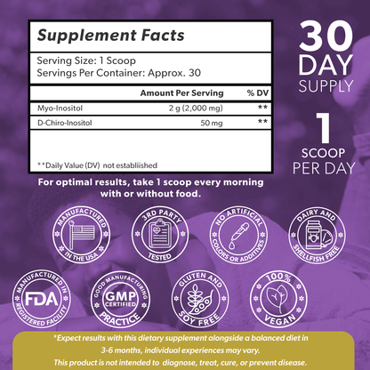 Myo and D-Chiro Inositol Powder - 3 Pack