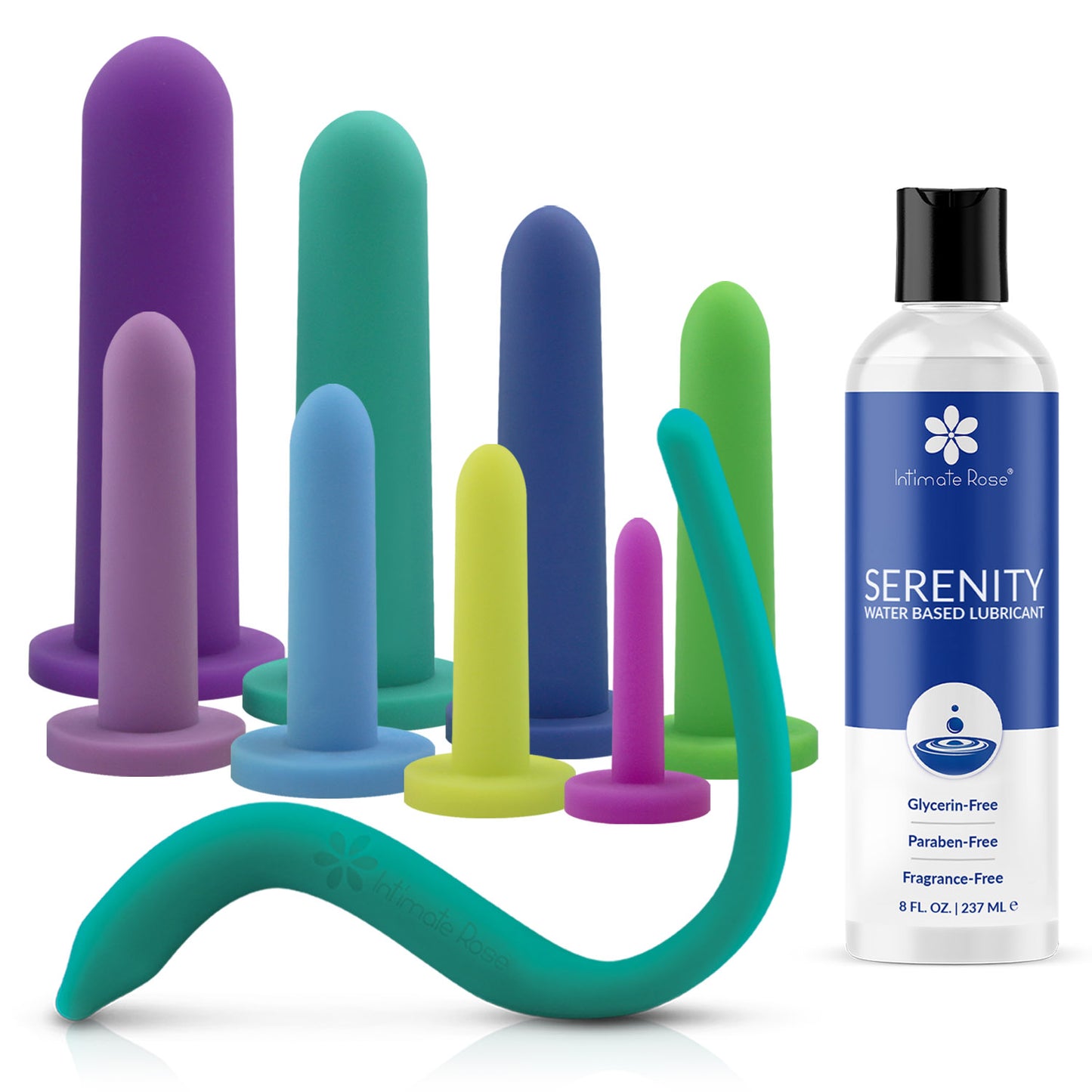 Full Dilator Set - 8 Sizes + Vibrating Pelvic Wand + Serenity Lubricant